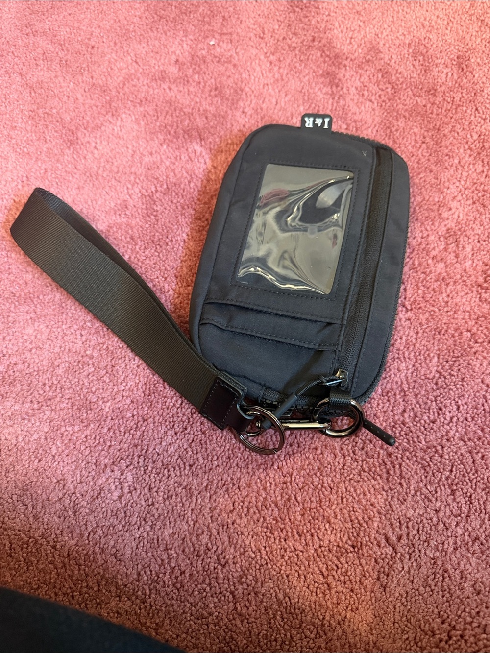 Black Wristlet Clutch with Clear ID Window